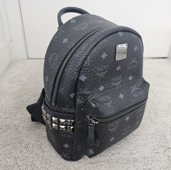 Authentic MCM Black Logo Backpack - Picture 3 of 15
